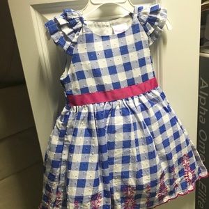 Little girls Blue and white dress